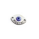 Pendentif Ovale en bois « Μαρτης » 19 x 13 mm avec œil 6 mm