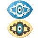 Wooden with Plexi Acrylic Pendant Evil Eye 50x70mm