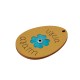 Colgante Ovalado de Madera y Acrílico Plexi con ojo 55 x 39 mm