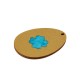 Ciondolo Ovale in Legno e Plexiglass Acrilico con Occhio 55X39 mm
