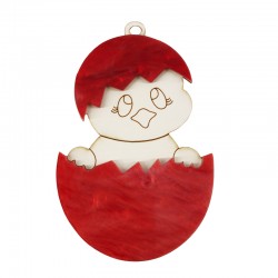 Pendentif en bois Œuf de Pâques 85 x 59 mm