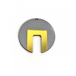 Plexi Acrylic and Wooden Pendant Geometric 49mm