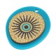 Wooden with Plexi Acrylic Pendant Irregular Evil Eye 34x42mm