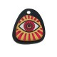 Wooden with Plexi Acrylic Pendant Irregular Evil Eye 20x22mm