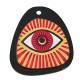 Wooden with Plexi Acrylic Pendant Irregular Evil Eye 39x43mm