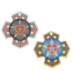 Pendente in Plexi Acrilico con Croce Stella e Cuore 46mm