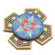 Colgante de Metacrilato con Cruz Estrella y Corazón 46mm