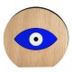 Wooden with Plexi Acrylic Decorative Round with Evil Eye 80x73mm
