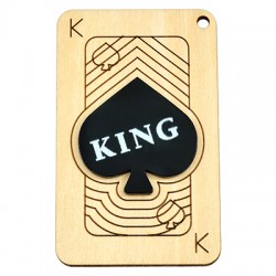 Colgante de Madera y Metacrilato Carta “KING” 43x70mm