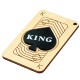 Wooden with Plexi Acrylic Pendant Paper Card “KING” 43x70mm