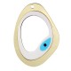 Wooden with Plexi Acrylic Pendant Irregular Evil Eye 54x75mm