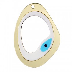 Pendentif en bois avec Acrylique Plexi Irregular Evil Eye 54 x 75 mm