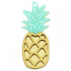Pendentif en bois avec Acrylique Plexi Ananas 23 x 53 mm