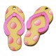 Wooden with Plexi Acrylic Pendant Flip Flops 24x16mm