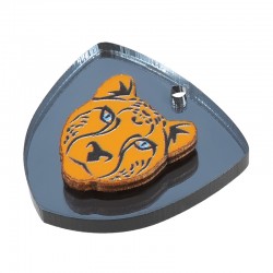Pendentif Triangle en bois avec Acrylique Plexi et Tigre 25 mm