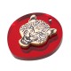 Pendentif rond en bois avec Acrylique Plexi et Tigre 30 mm