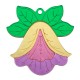 Wooden with Plexi Acrylic Pendant Flower 45mm