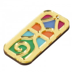 Wooden with Plexi Acrylic Pendant Rectangular 24x50mm