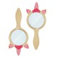 Pendentif en bois avec Acrylique Plexi Miroir avec Licorne 56 x 130 mm