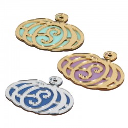 Pendentif en bois avec Acrylique Plexi Citrouille 95 x 86 mm