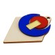 Wooden with Plexi Acrylic Pendant Geometric Rhombus 39x55mm