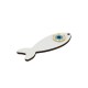 Pendente in Legno con Acrilico Plexiglass a Forma di Pesce con Occhio Malvagio 27X80 mm