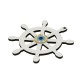 Wooden with Plexi Acrylic Pendant Boat Wheel with Evil Eye 85mm