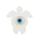 Wooden with Plexi Acrylic Pendant Sea Turtle with Evil Eye 74x80mm