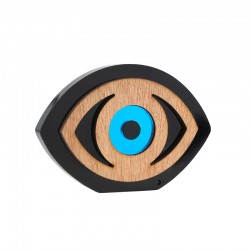 Adorno Decorativo de Madera con Plexiglás Acrílico con ojo Turco 119 x 82 mm