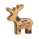 Wooden & Plexi Deco Reindeer 100x110mm