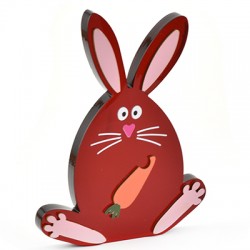Wooden with Plexi Acrylic Decorative Bunny Carrot 92x120mm