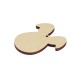 Wooden with Plexi Acrylic Pendant Egg with Bunny Ears 65x53mm
