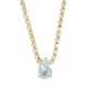 Collana in Ottone con Goccia e Zircone 7x9 mm 45 cm e 76 mm