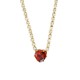 Collana in Ottone con Cuore e Zircone 8 mm 45 cm e 76 mm