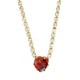 Collier en Laiton avec cœur et Zircon 8 mm 45 cm et 76 mm