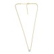 Brass Necklace with Square & Zircon 8mm 45cm & 76mm