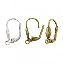 Brass Earring Shell with Hoop 15x7mm Ø2mm