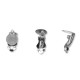 Orecchino a Clip in Metallo Ottone con Base 10mm