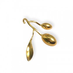 Branche D'Olivier en Laiton Coulé 40 x 30 mm