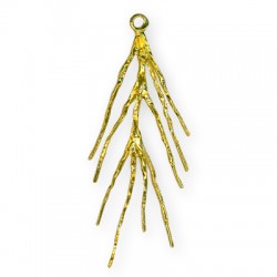 Ciondolo in Metallo Ottone Ramo d'Albero 23x41mm