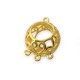 Brass Cast Pendant with 3 rings 17x13mm