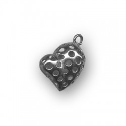 Charm in Metallo Ottone Cuore Forato 18mm