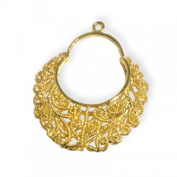 Brass Cast Filigree Earring 38.5x26mm
