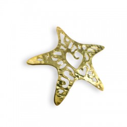 Colgante de Metal Latón Estrella de Mar Martillado 36mm