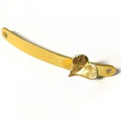 Connettore in Metallo Ottone Barretta Curvata con Cuore 38x5mm