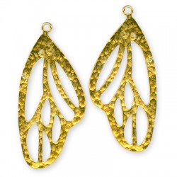 Brass Cast Leaves 28x58mm Pair