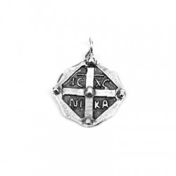Colgante de Metal Latón "ICXC NIKA" 19mm