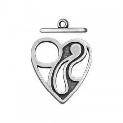 Chiusura a T in Zama Cuore 25x29mm
