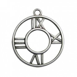 Pendentif Horloge en Métal/Zamac, 30mm