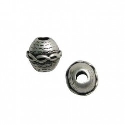 Zamak Bead Bali Style Round 13mm Ø3.8mm